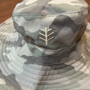 Coolibar Boonie Hat Unisex Grey Camo UPF 50+ Adjustable Wide Brim L/XL